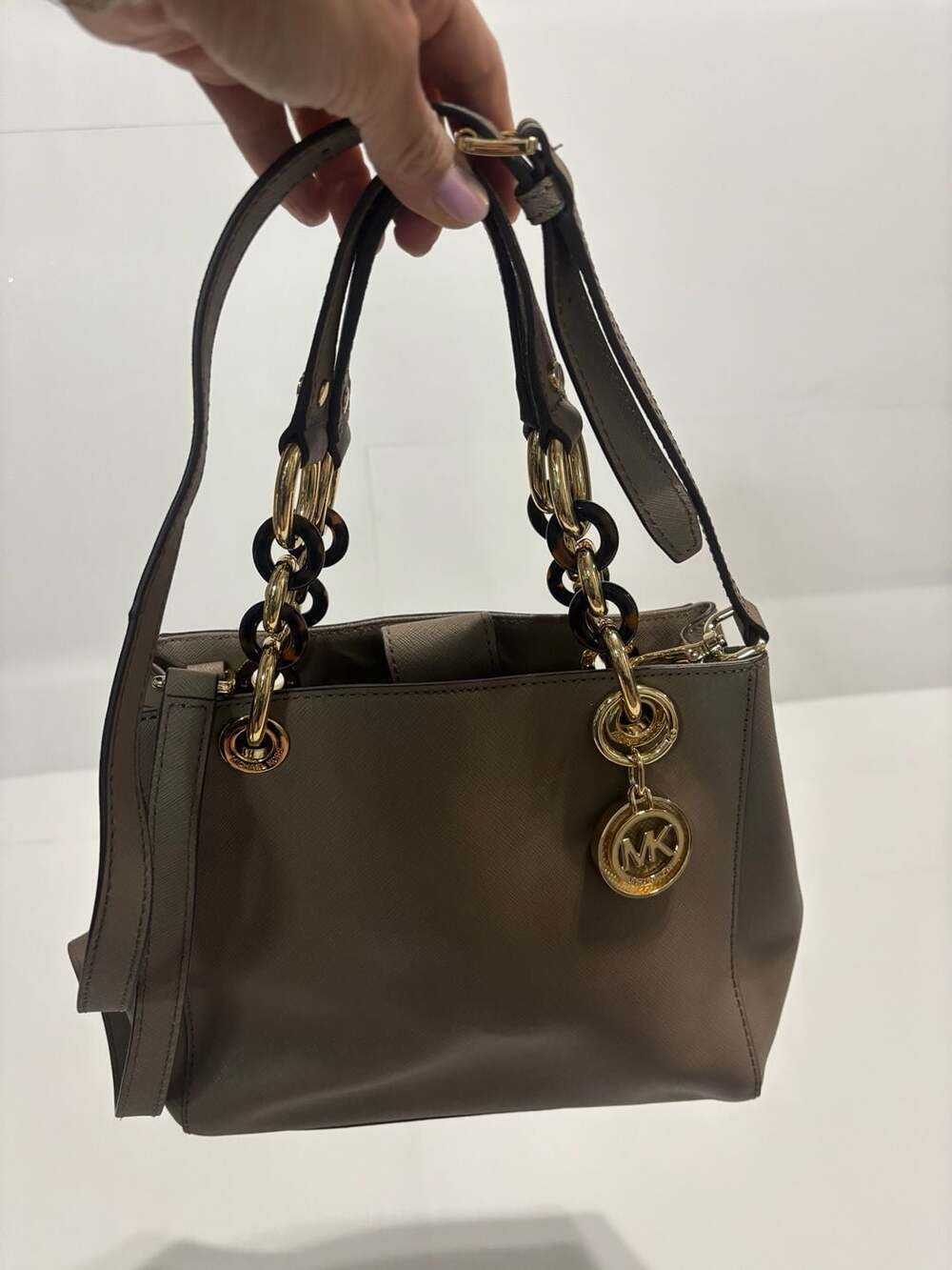 Michael Kors Beige Saffiano Leather Medium Cynthia Tote